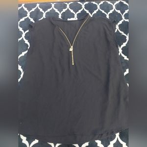 Michael Kors zipper blouse size‎ large black